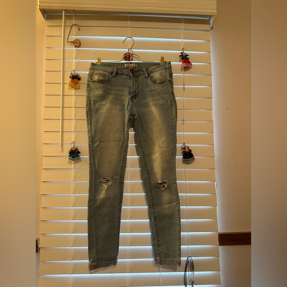 Light wash Jeans.